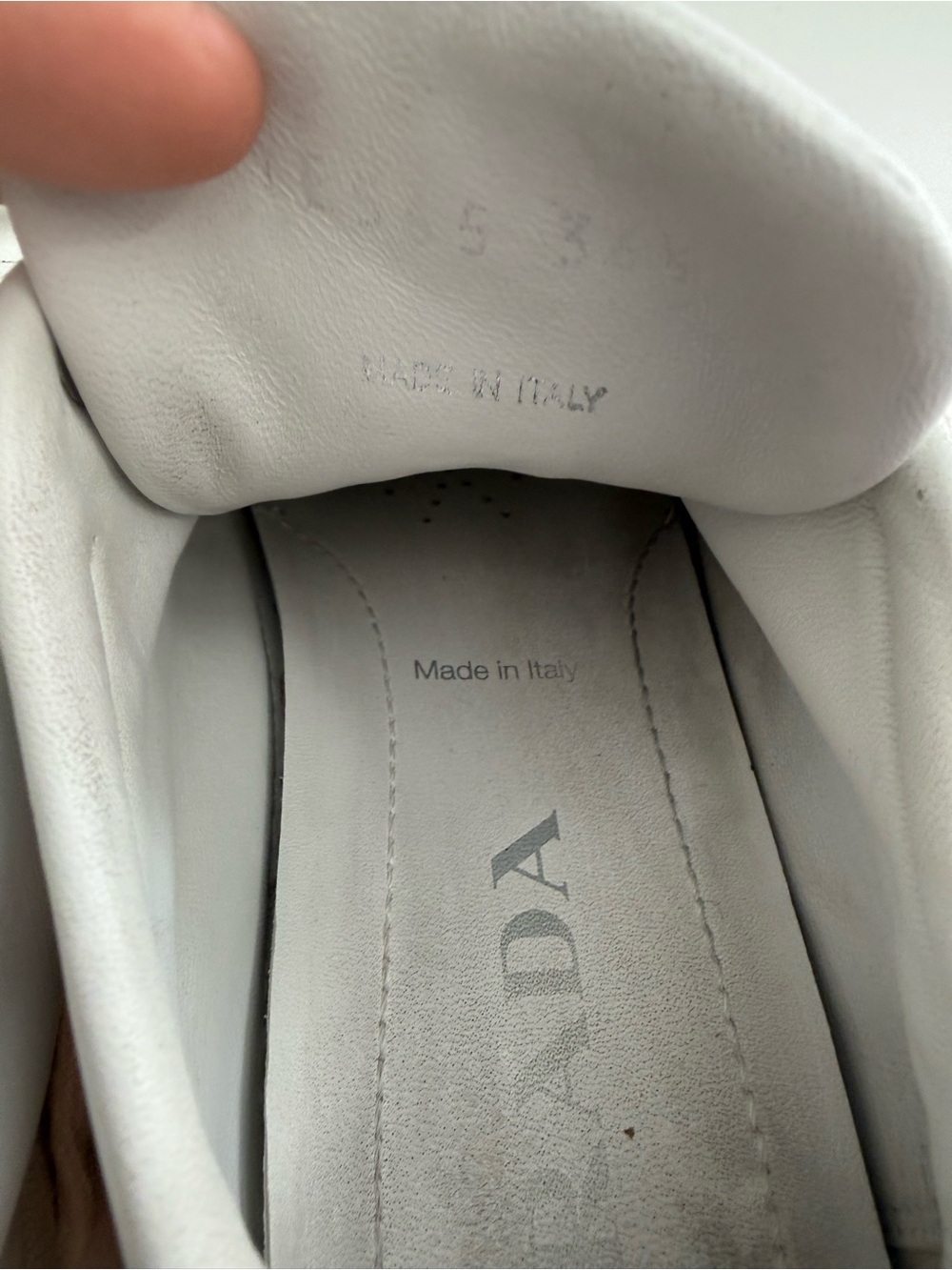 Prada women size 6.5 White Leather Platform Lace-Up Sneakers - Picture 7 of 10